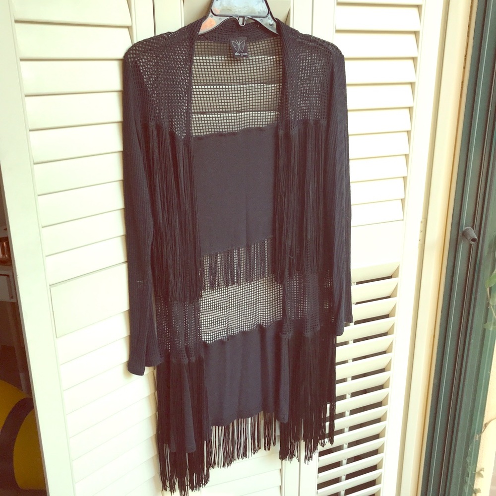 Ella Moss Long fringe cardigan